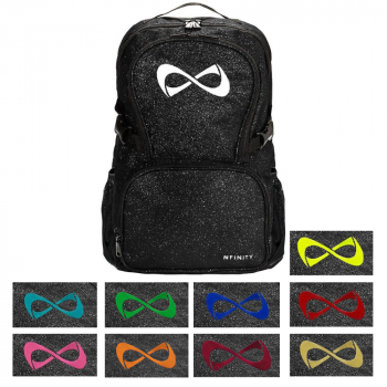 Nfinity Black Sparkle Backpack with personalization
