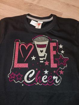 Love Cheer T-Shirt mit Strasssteinchen